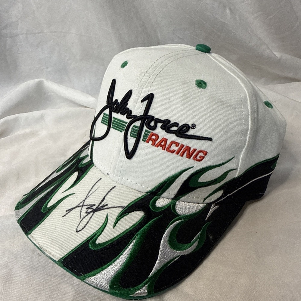 John Force Racing Hat Cap Strap Back Mens One Size NHRA With Autograph